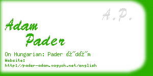 adam pader business card